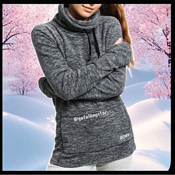 Roxy Vail Cowl Neck Winter Ski Fleece Sweatshirt - Picture 1 of 15